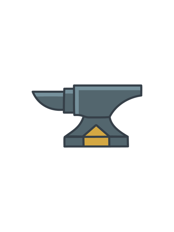 Forge Output logo — a steel-gray blacksmith anvil with gold accent on a black background