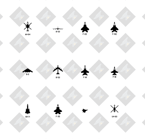 Military Aircraft Silhouettes — 12 Fighter Jet & Helicopter Vector Icons | SVG + PNG - Image 1