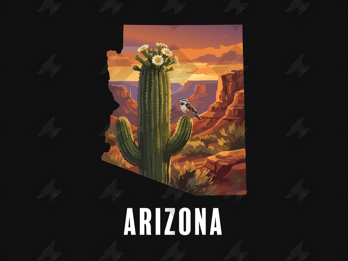 Arizona Nature Poster - With State Name
